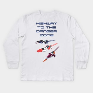 Wipeout to the Danger Zone Kids Long Sleeve T-Shirt